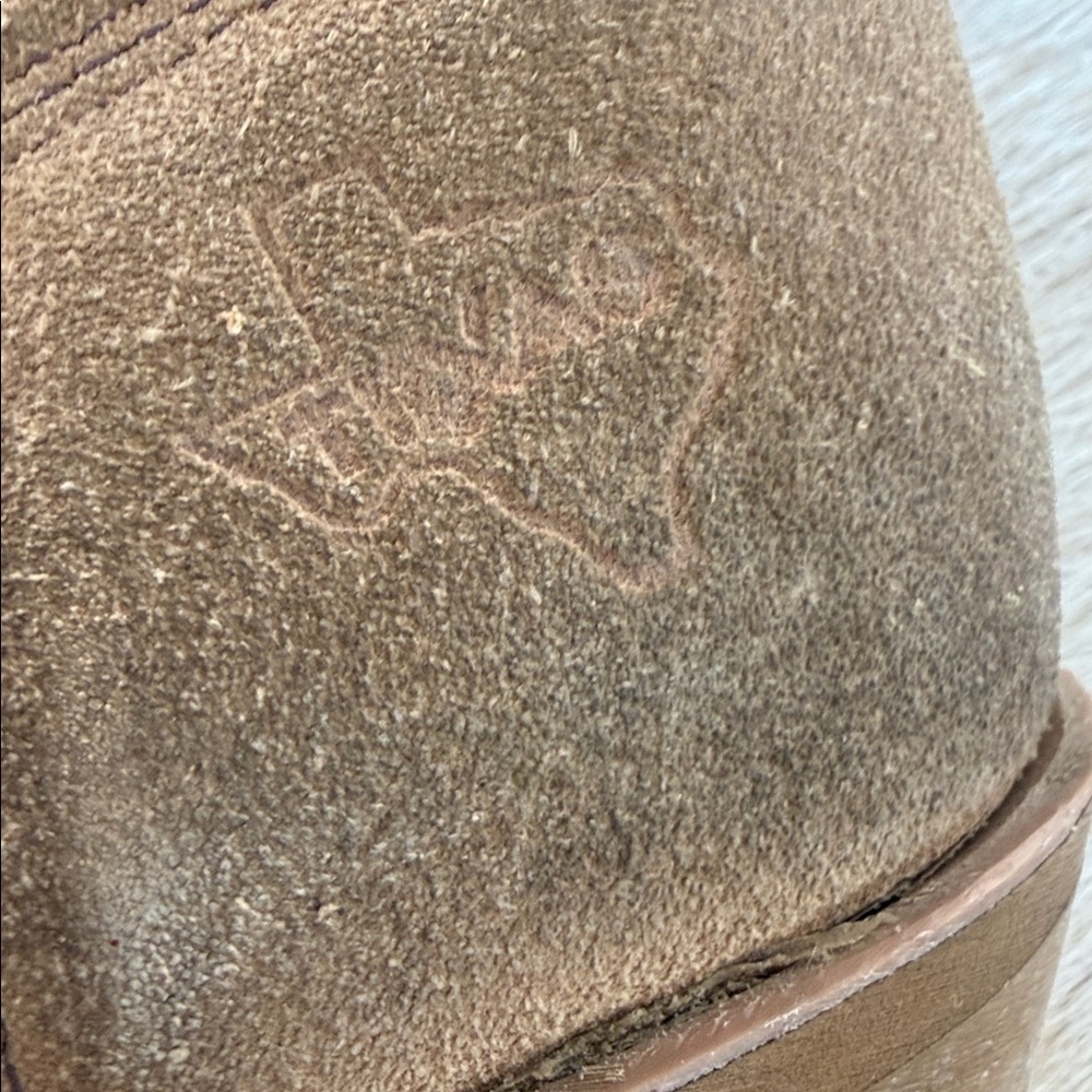 Tan Suede Western Boots authentic Texas made rustic and very comfortable - Picture 11 of 13